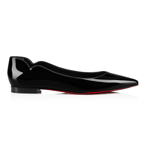 Christian Louboutin Hot Chickita Flat Black Patent Leather Ballet Ballerina 41 - Picture 3 of 12